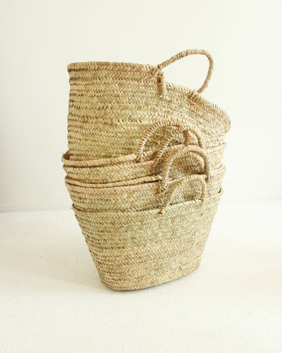 Handwoven Moroccan Palm Basket // Large