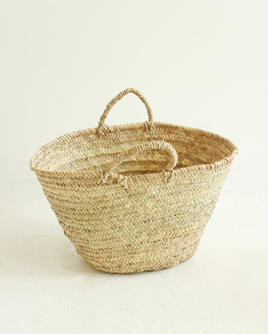 Handwoven Moroccan Palm Basket // Large