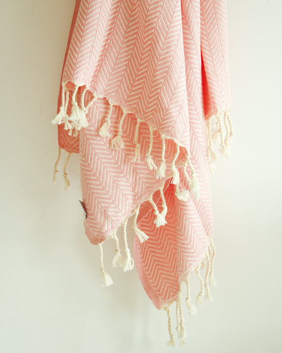 BLOOM Turkish Towel // Light Pink & Beige
