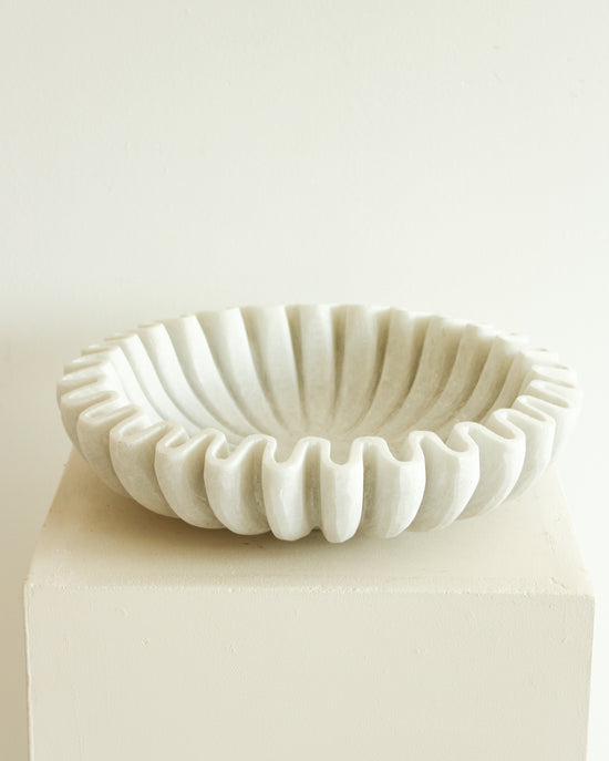 Large Hand Carved Marble Bowl