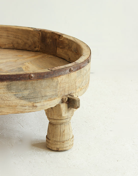 Load image into Gallery viewer, Antique Hand Carved Chakki Grinder Table // Tribal / STYLE 1
