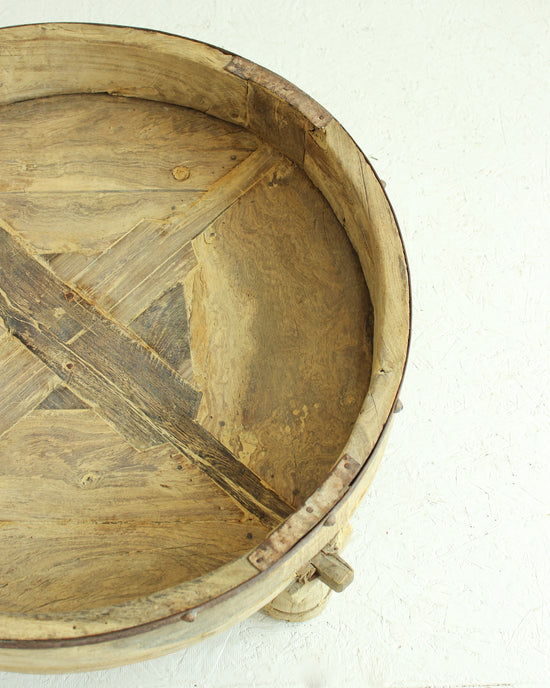 Load image into Gallery viewer, Antique Hand Carved Chakki Grinder Table // Tribal / STYLE 1
