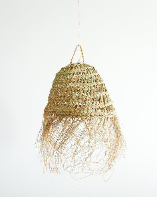 Handwoven Moroccan Lampshade with Fringes / Round // Medium