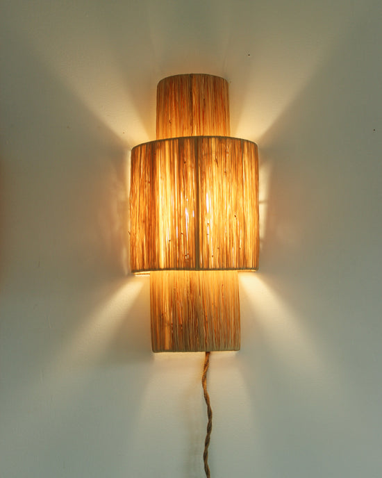 Load image into Gallery viewer, Raffia Sconce / Wall Lamp // Style II
