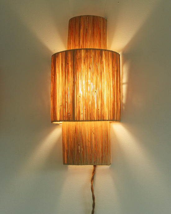 Load image into Gallery viewer, Raffia Sconce / Wall Lamp // Style II
