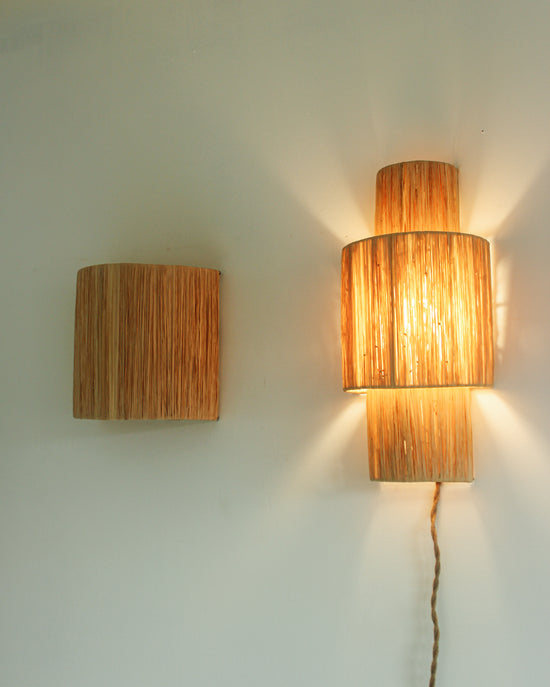 Load image into Gallery viewer, Raffia Sconce / Wall Lamp // Style II
