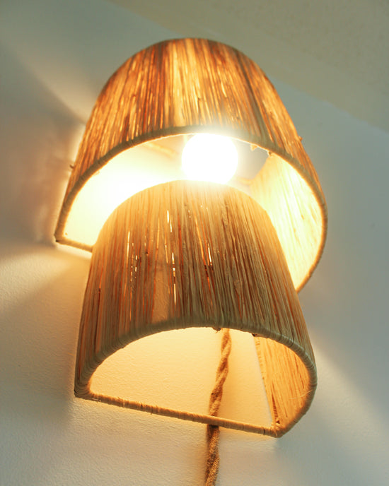Load image into Gallery viewer, Raffia Sconce / Wall Lamp // Style II
