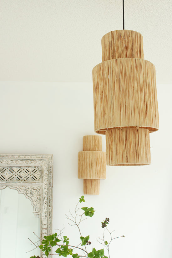 Load image into Gallery viewer, Raffia Sconce / Wall Lamp // Style II
