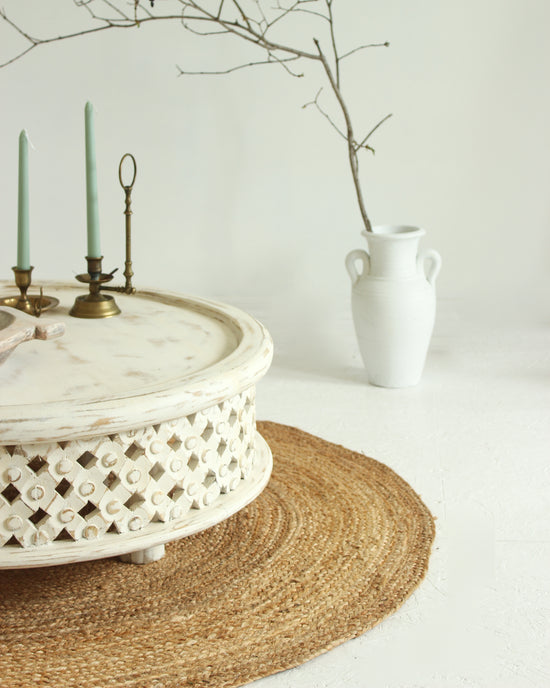 Load image into Gallery viewer, Round Jute Rug // NATURAL
