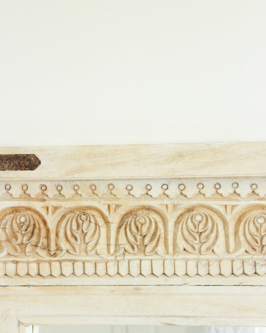 Load image into Gallery viewer, Rustic Hand Carved Wooden Mirror // Off-White
