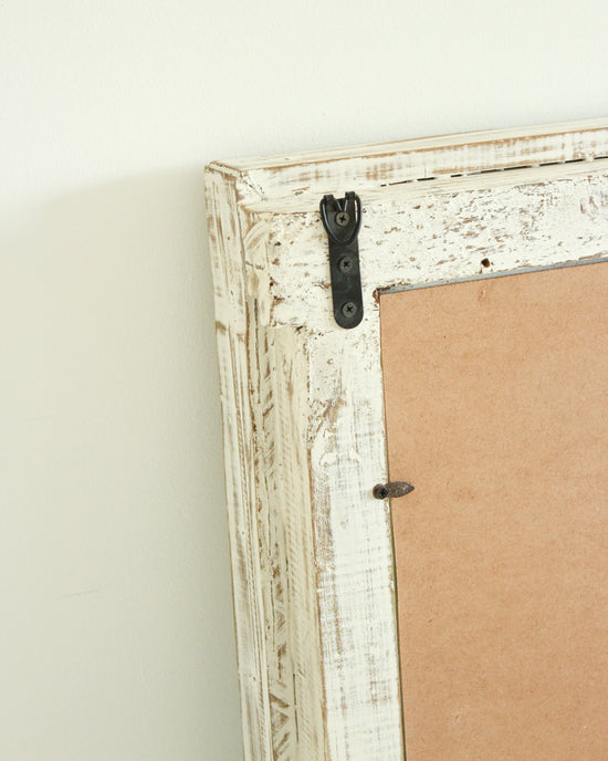 Load image into Gallery viewer, Rustic Hand Carved Wooden Mirror // Off-White
