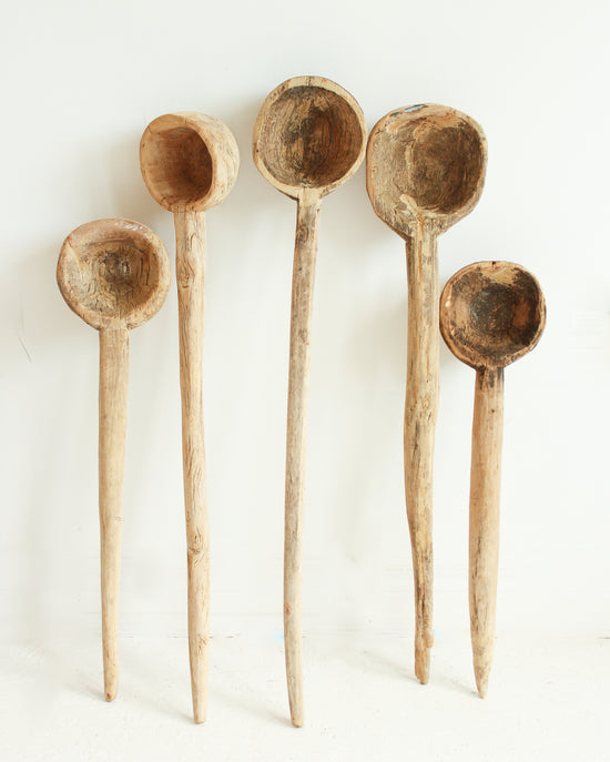 Vintage Rustic Wooden Decorative Spoon // BLEACHED