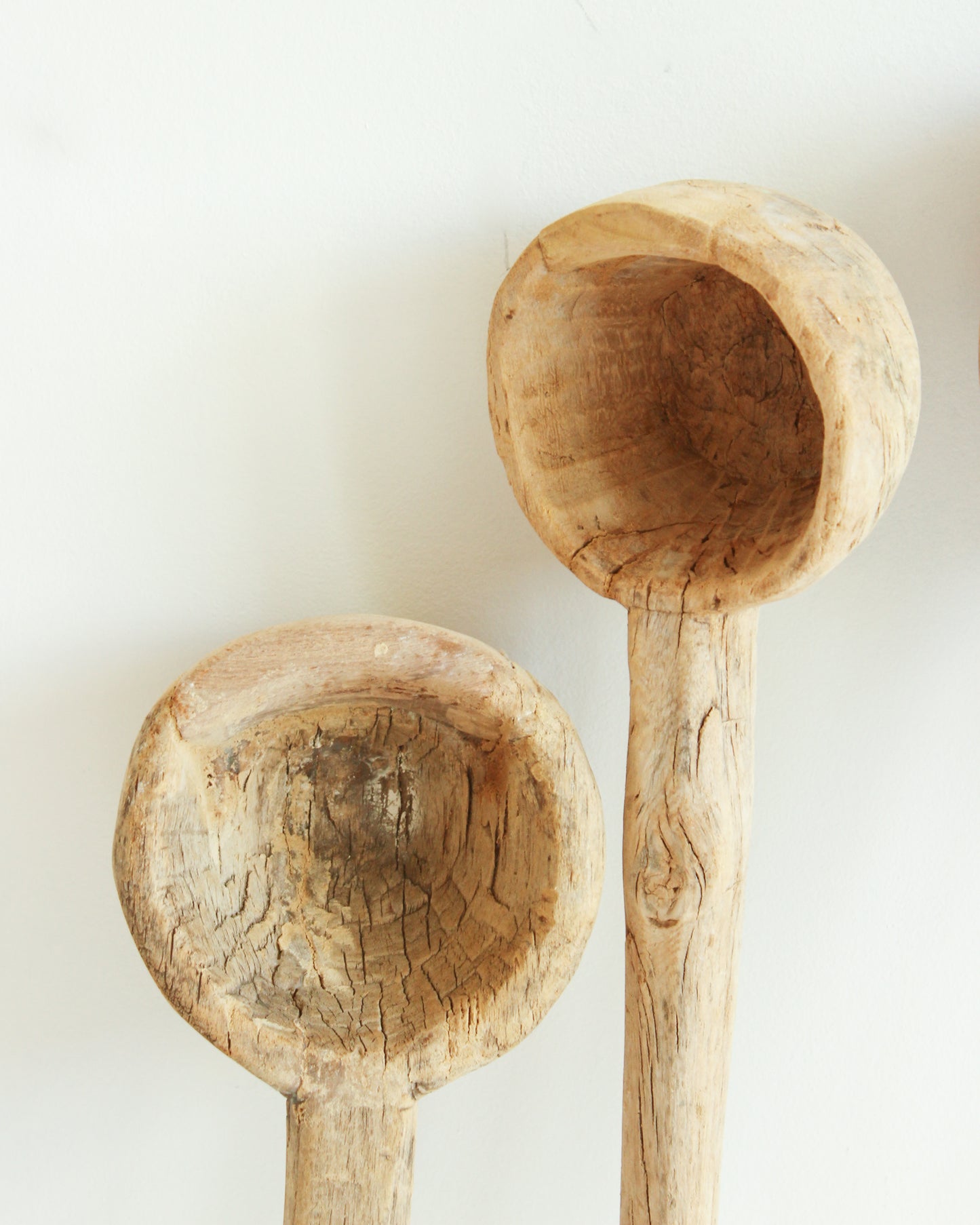 Vintage Rustic Wooden Decorative Spoon // BLEACHED