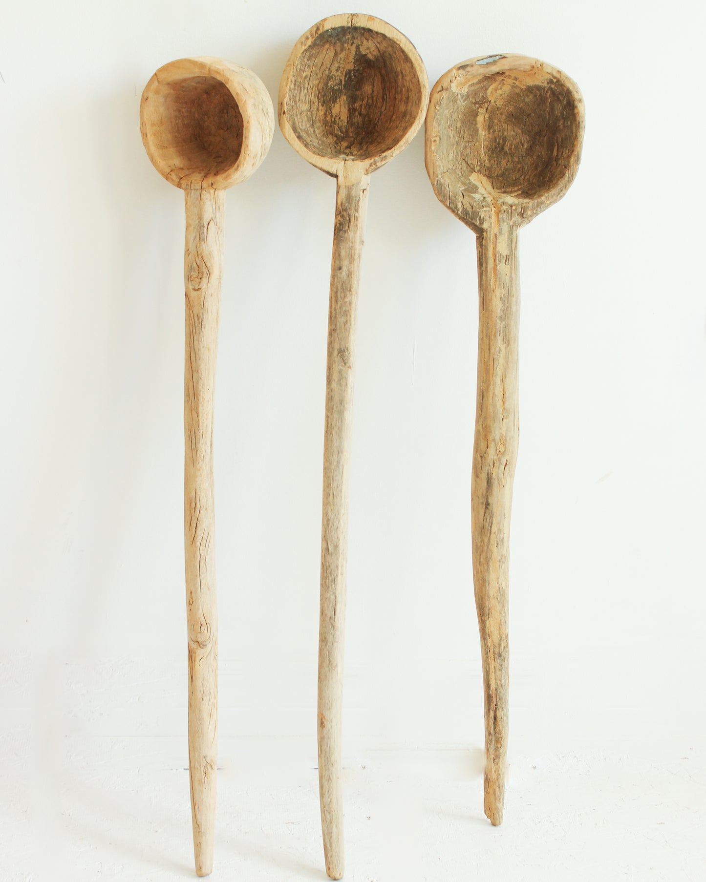 Vintage Rustic Wooden Decorative Spoon // BLEACHED