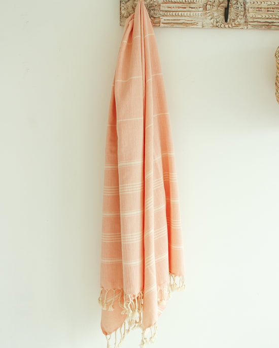 Load image into Gallery viewer, ROSÉ Turkish Towel // Blush Pink &amp;amp; Beige
