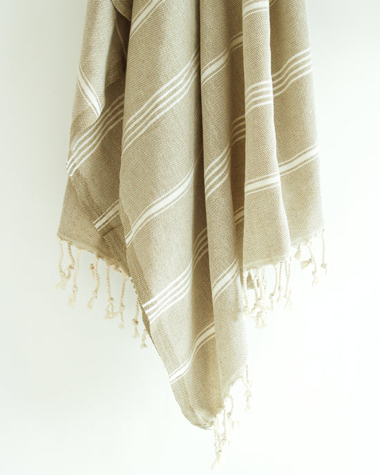 OLIVE Turkish Towel // Light Green & Beige