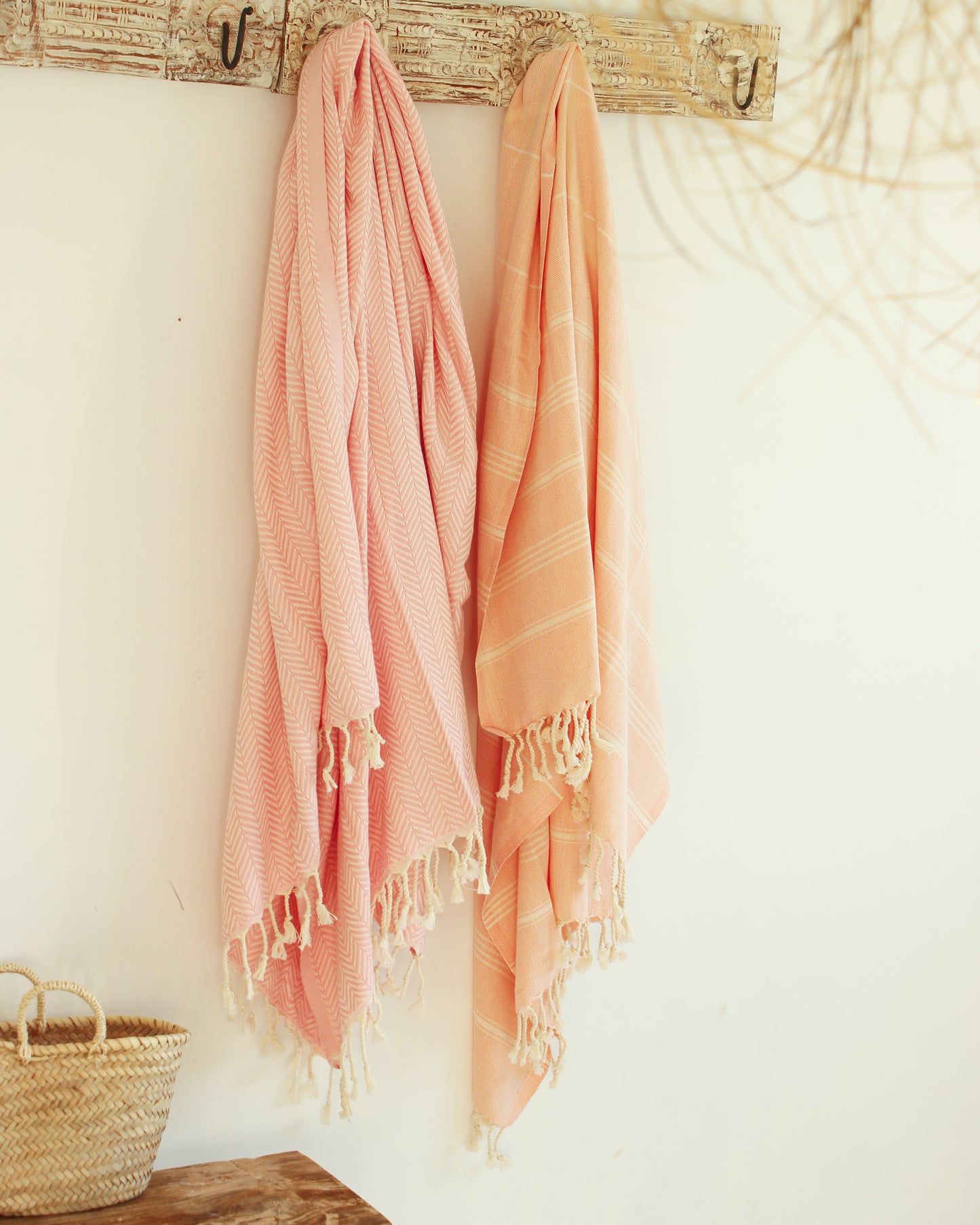 BLOOM Turkish Towel // Light Pink & Beige