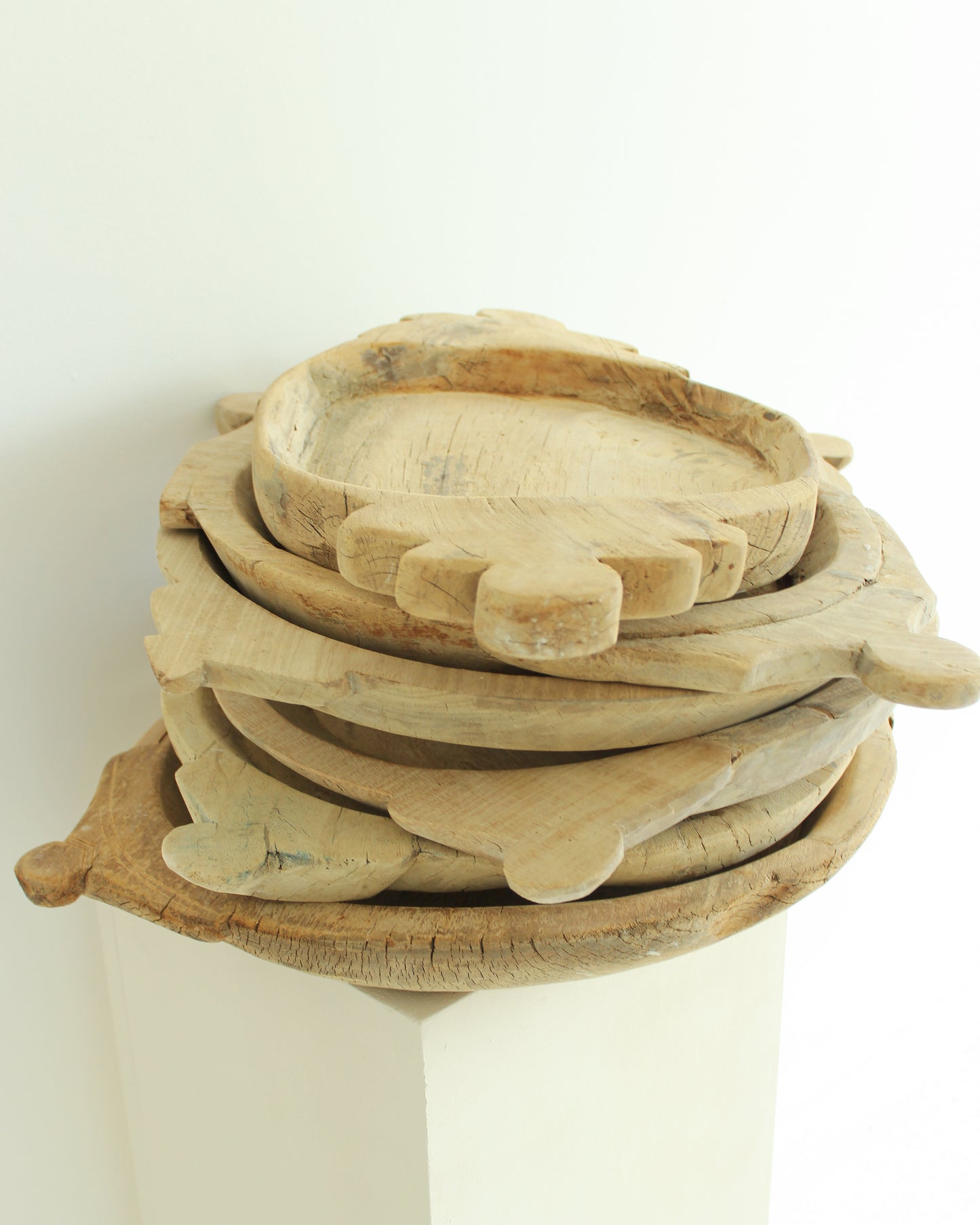 Rustic Bleached Antique Wooden Tray / LARGE // PARAT