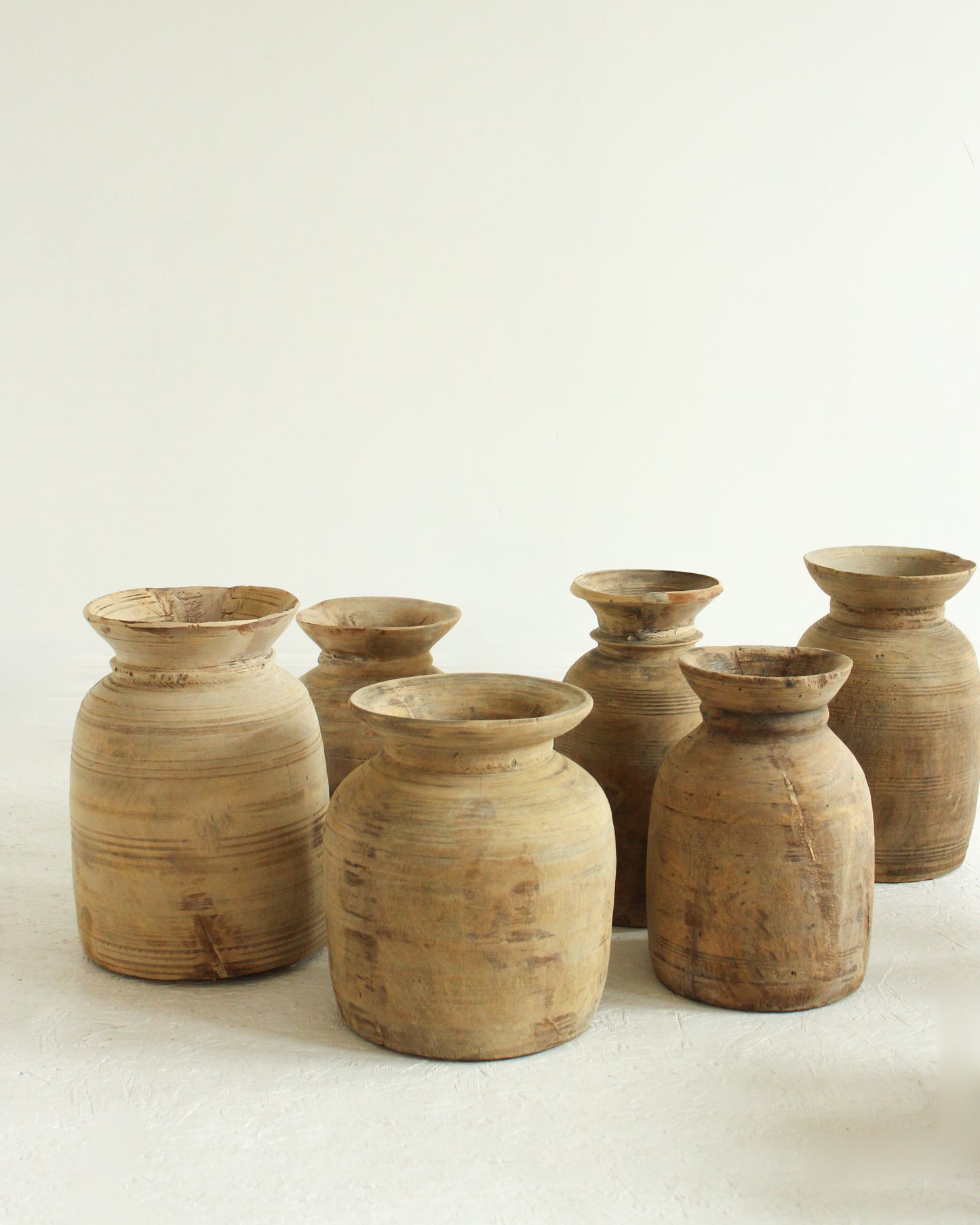 Bleached Antique Rustic Wooden Vase // Large