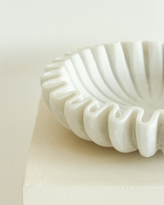 Large Hand Carved Marble Bowl