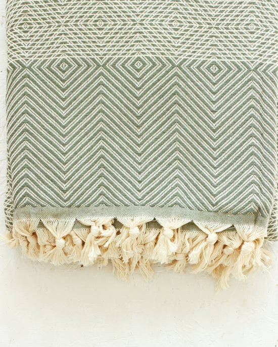 XL Turkish Diamond Throw //  Sage Green