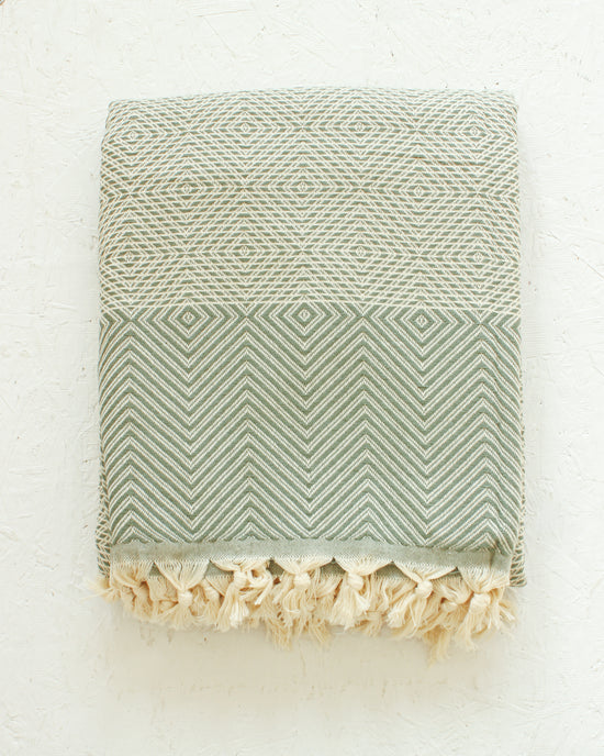 XL Turkish Diamond Throw //  Sage Green