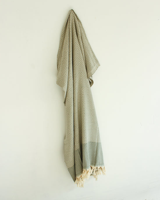XL Turkish Diamond Throw //  Sage Green