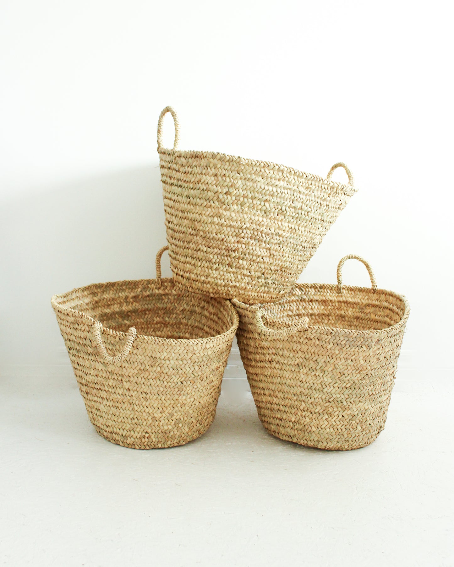 Handwoven Moroccan Palm Basket // Large