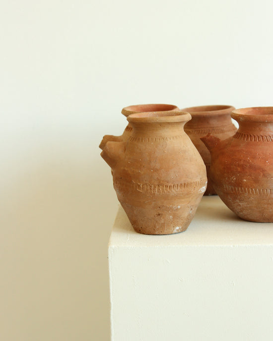 Mini Clay Vintage Decorative Vase // Terracotta