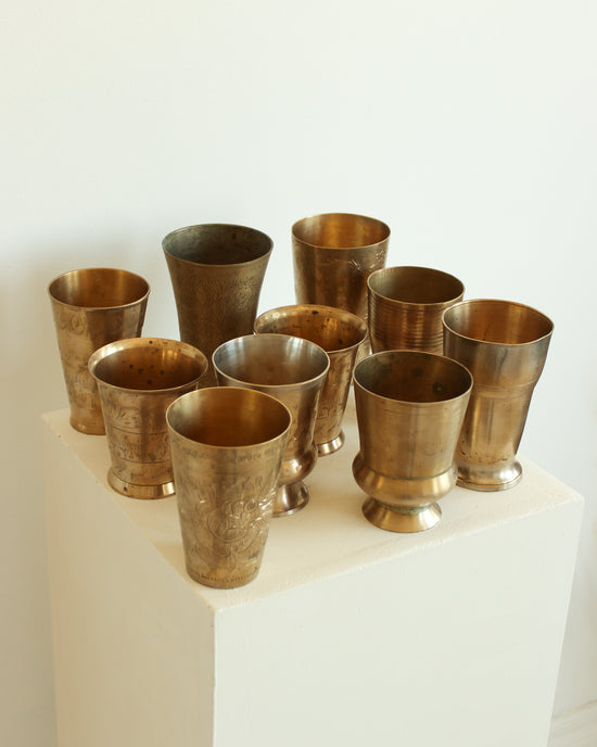 Handmade Vintage Brass Cup // Lassi Cup