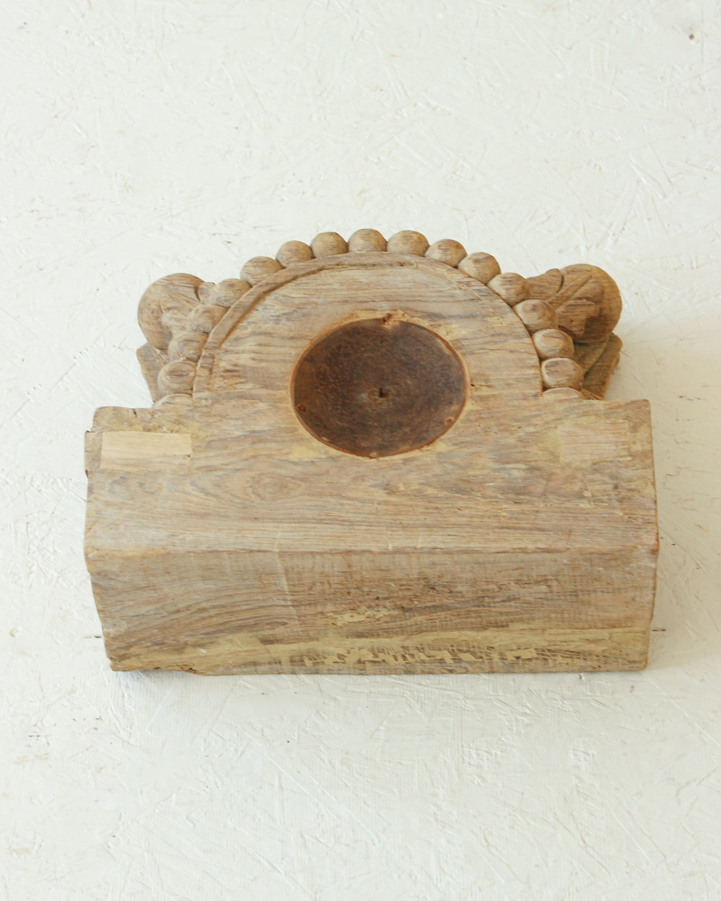 Reclaimed Vintage Indian Pillar Candle Stand / BLEACHED // Style 3