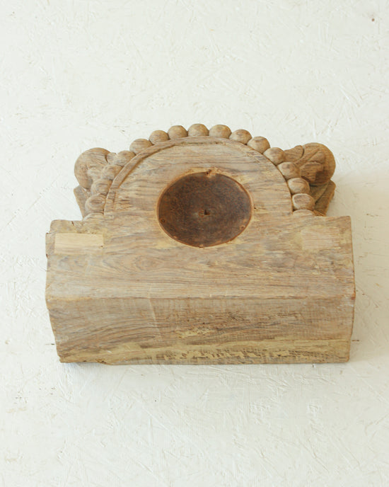 Reclaimed Vintage Indian Pillar Candle Stand / BLEACHED // Style 3
