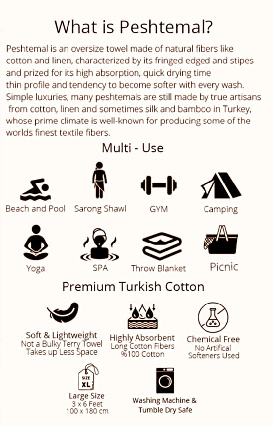 PLAYA Hammam Turkish Towel // Black & Beige