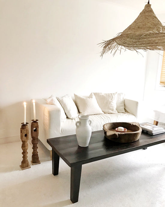 Load image into Gallery viewer, Minimal Reclaimed Wood Rustic Coffee Table // Black

