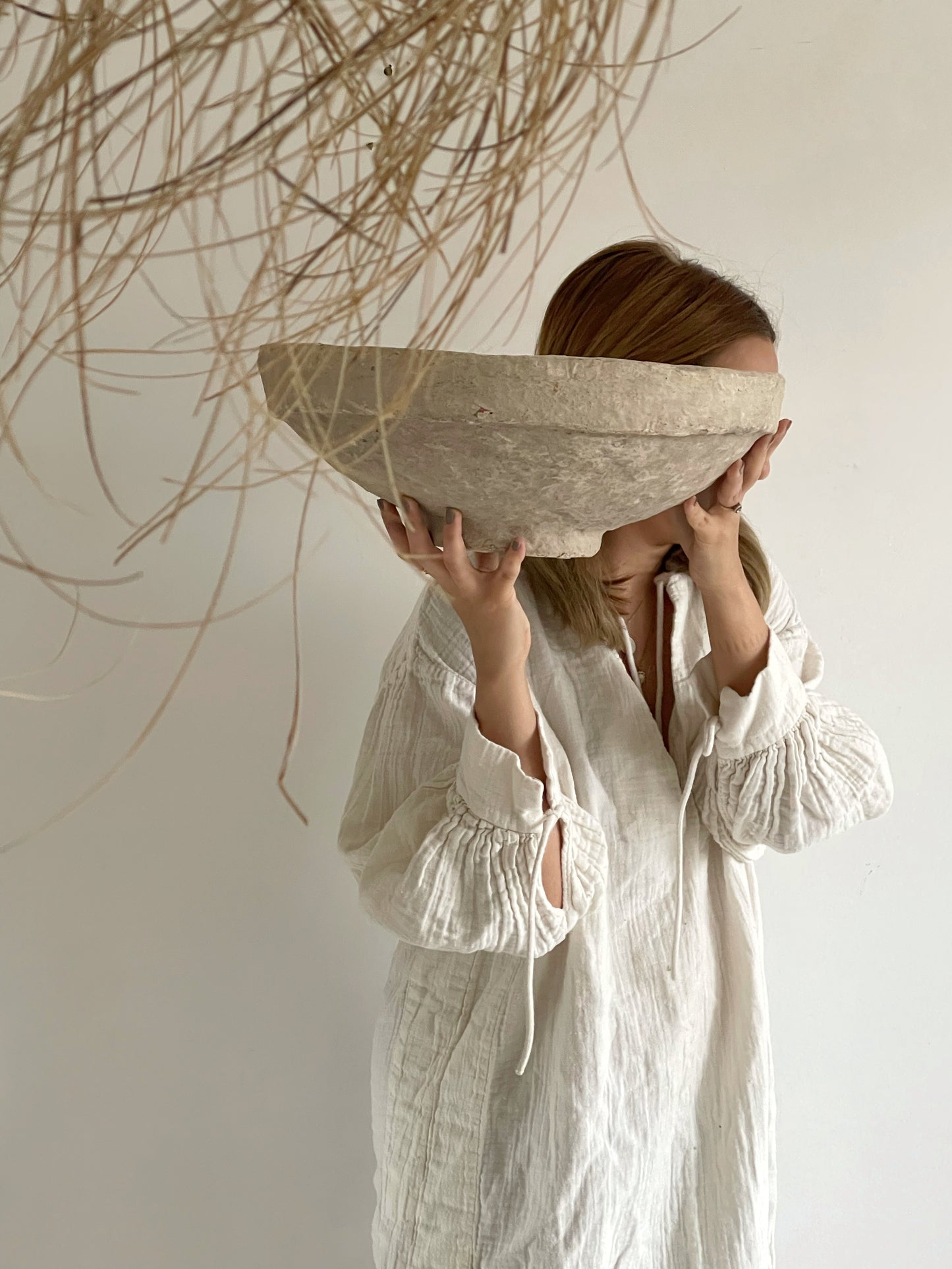 Vintage Paper Mache Bowl // X-LARGE